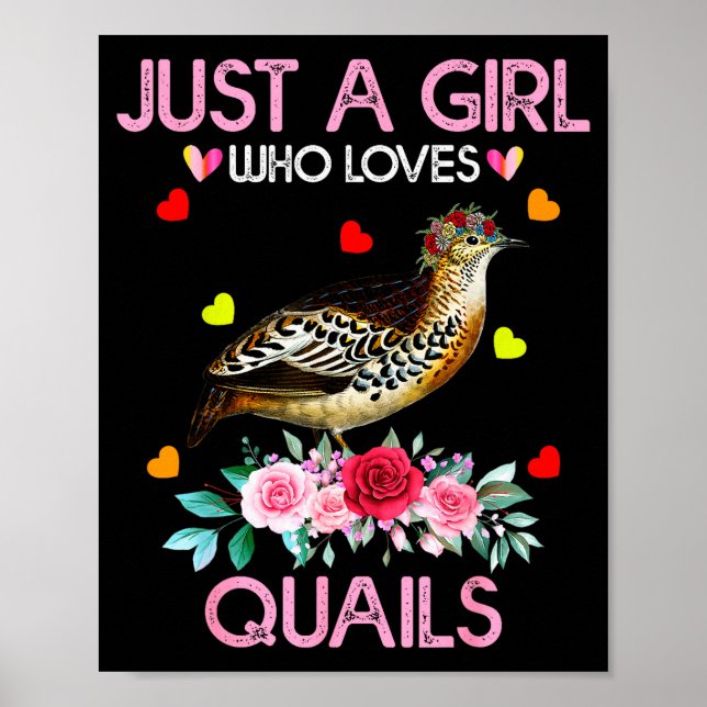 Quail Bird Lover Gift Just A Girl Who Loves Quails Poster (Vorne)