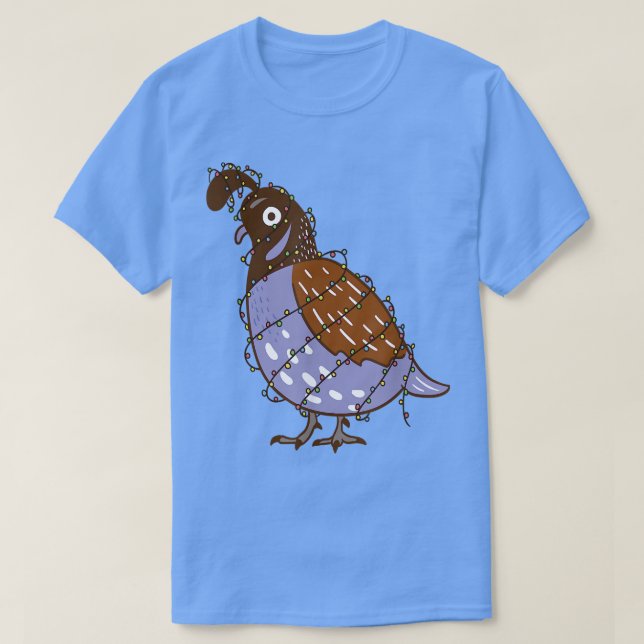Quail Bird mit Weihnachtsbeleuchtung Kostüm Quail  T-Shirt (Design vorne)