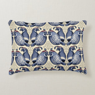 Quail Bird Navy und Cream Accent Pillow Dekokissen