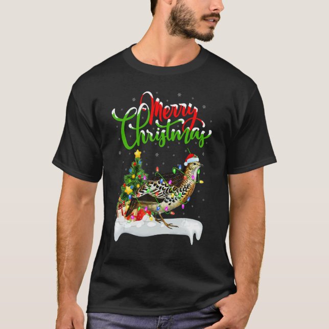 Quail Bird   Xmas Decorations Santa Quail Christma T-Shirt (Vorderseite)