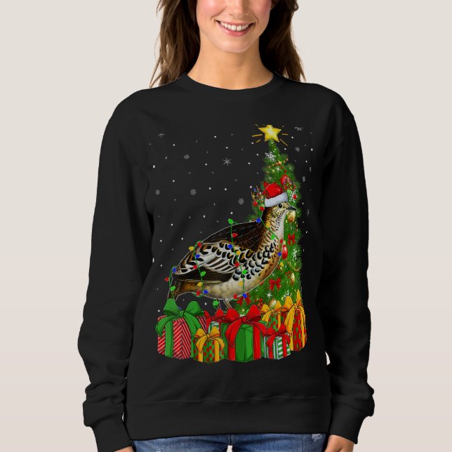 Quail Bird Xmas Weihnachtsfeiertag Weihnachtsfeier Sweatshirt (Vorderseite)