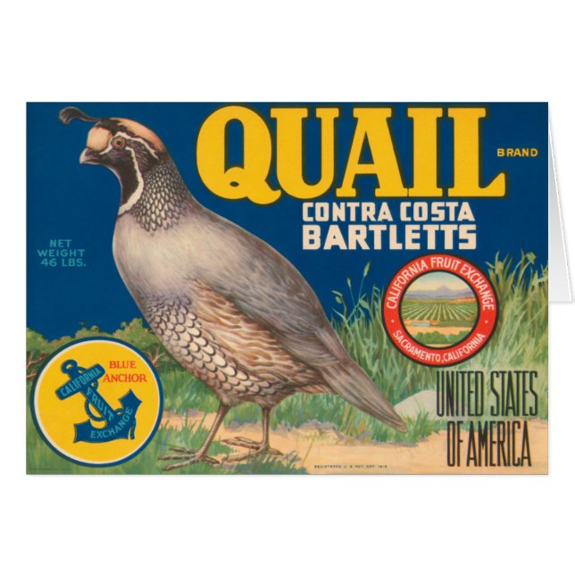 Quail Brand Contra Costa Bartletts (Vorderseite (Horizontal))