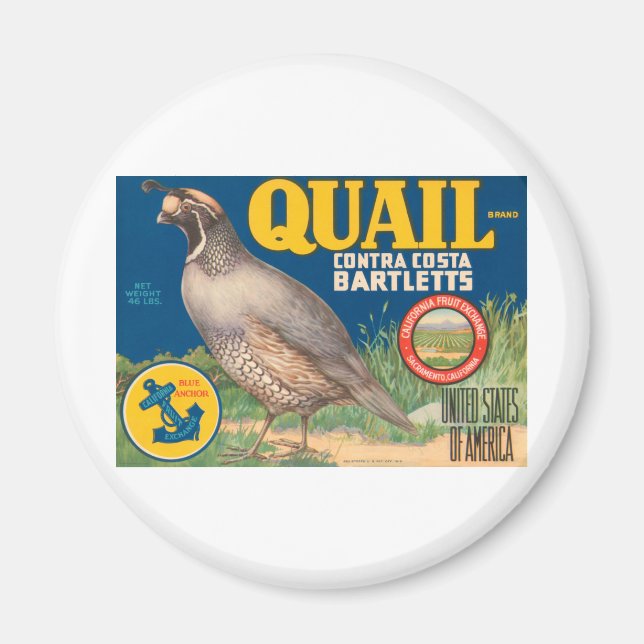 Quail Brand Contra Costa Bartletts Magnet (Vorne)