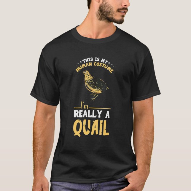 Quail Breeding Quail Bird aus menschlichem Kostüm T-Shirt (Vorderseite)