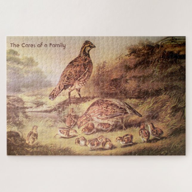 Quail Family Grosses Puzzle (500 Stück) (Horizontal)