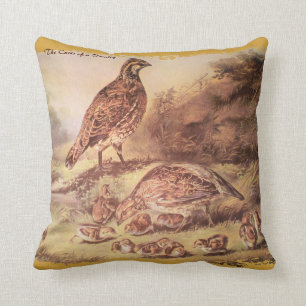 Quail Family Pillow Kissen