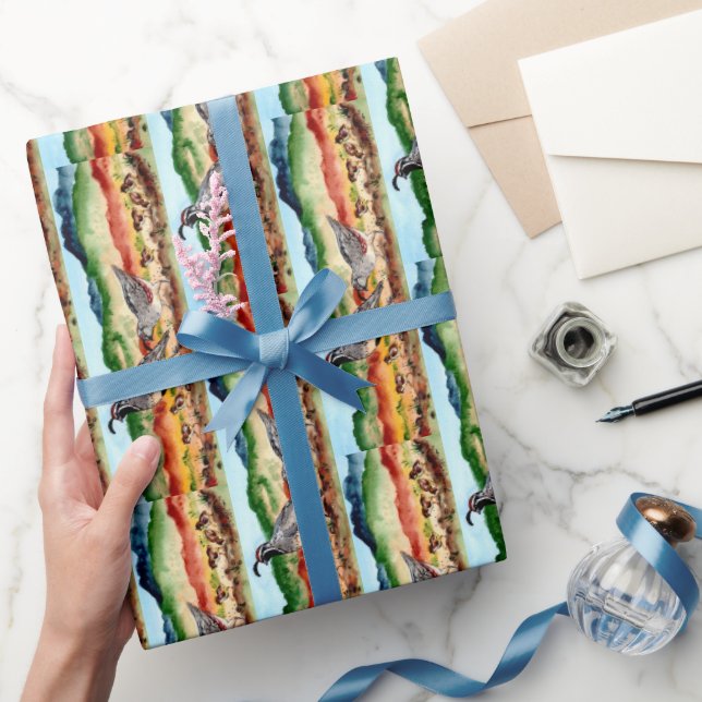 Quail Family Southwestern Wrapping Paper Pepps Geschenkpapier (Schenken)