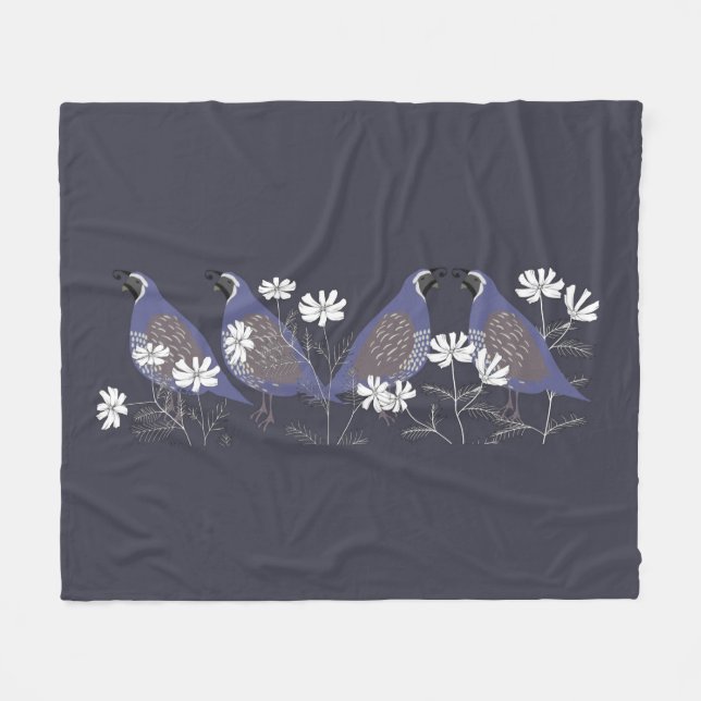 Quail Fleece Blanket (Vorderseite (Horizontal))