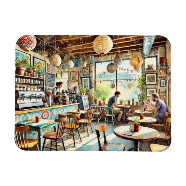Quaint Artistic Coffeeshop in Austin Texas Magnet (Horizontal)