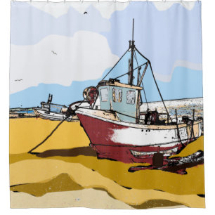 Quaint Fishing Boat Duschvorhang