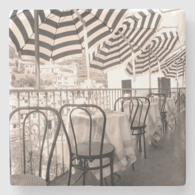 Quaint Restaurant Balkon, Italien Steinuntersetzer (Vorderseite)
