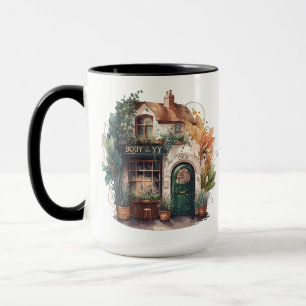 QUAINT WATERCOLOR IRISH LAND DORF SHOP TASSE