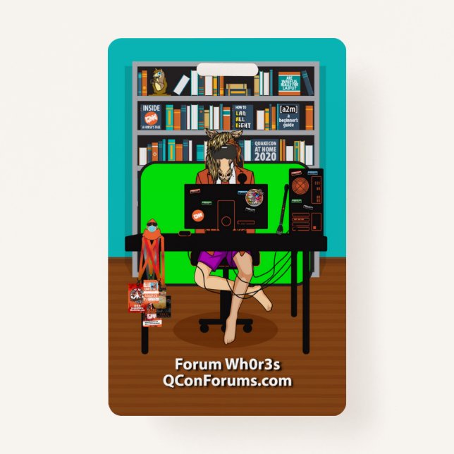 Quakecon 2020 Forum Wh0r3s Abzeichen Ausweis (Vorderseite)