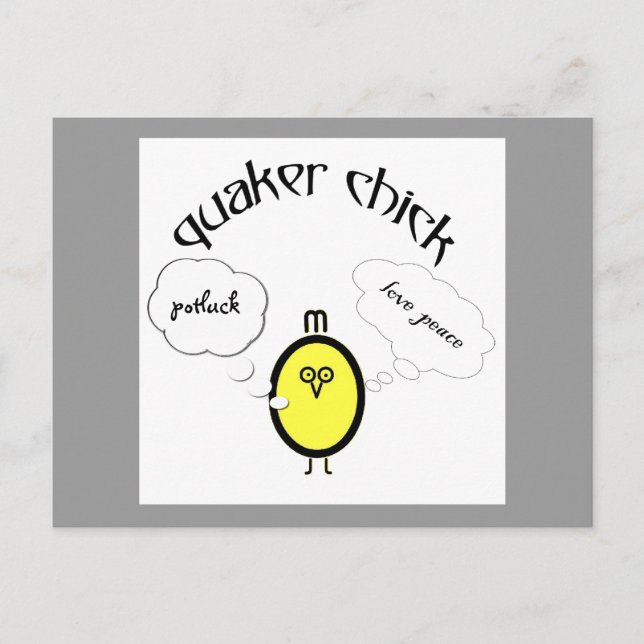 Quaker chick - Liebe Peace Potluck (oder was auch  Postkarte (Vorderseite)
