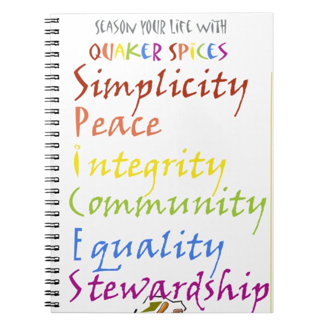 Quäker-Gewürze Notizblock (Vorderseite)