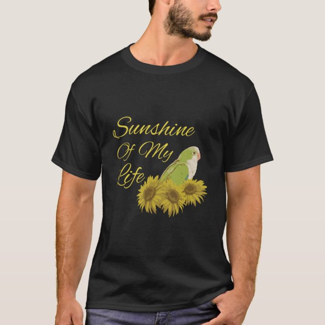 Quaker Parrot Green Monk Parakeet Sunshine Sunflow T-Shirt (Vorderseite)