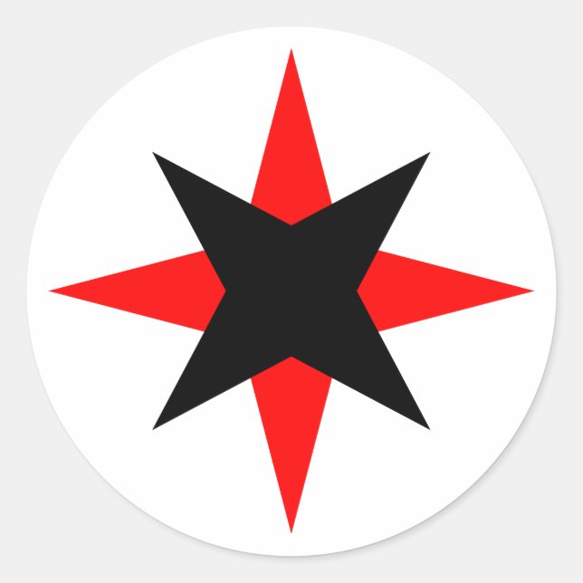 Quaker Star Runder Aufkleber (Vorderseite)