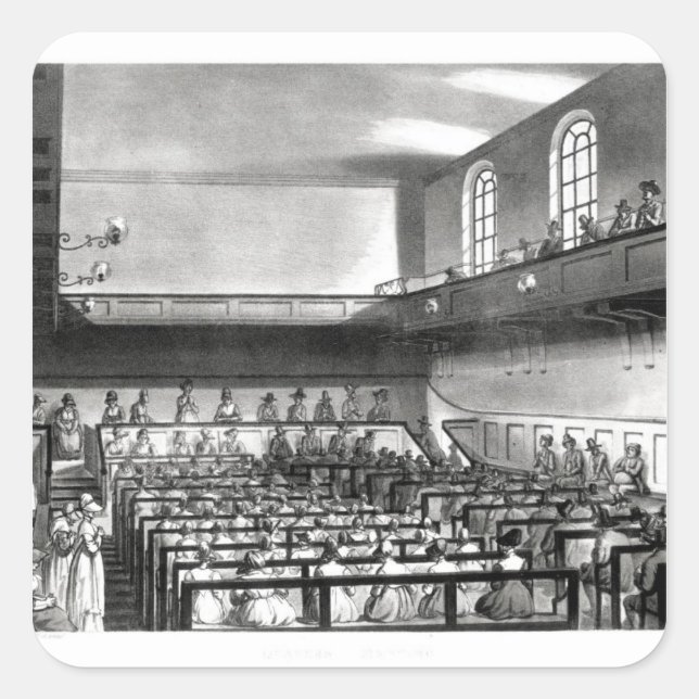 Quakers Meeting von Ackermann Quadratischer Aufkleber (Vorderseite)