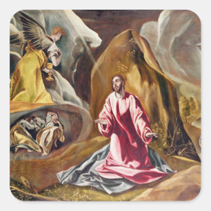 Qual im Garten von Gethsemane, c.1590 Quadratischer Aufkleber