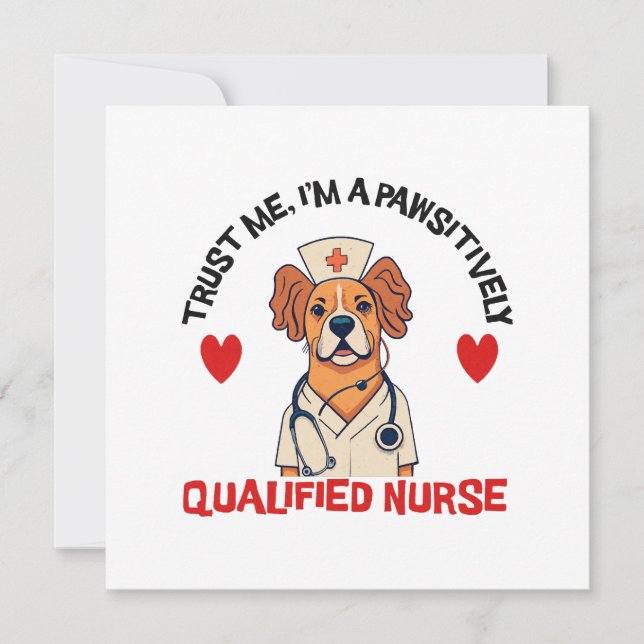 Qualifizierte Krankenschwester pawsitiv Einladung (Vorderseite)
