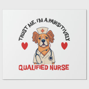 Qualifizierte Krankenschwester pawsitiv Geschenkpapier