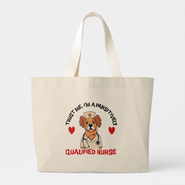 Qualifizierte Krankenschwester pawsitiv Jumbo Stoffbeutel (Rückseite)