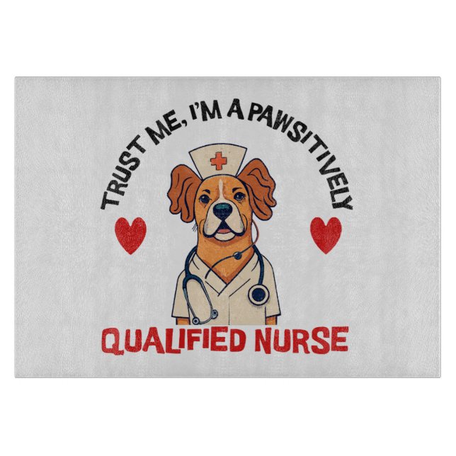 Qualifizierte Krankenschwester pawsitiv Schneidebrett (Vorderseite)