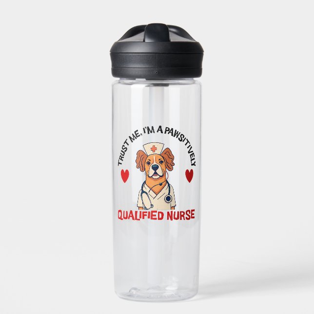 Qualifizierte Krankenschwester pawsitiv Trinkflasche (Vorderseite)