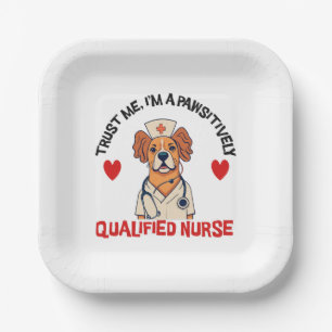 Qualifizierte Pflegekraft Pawsitively Pappteller