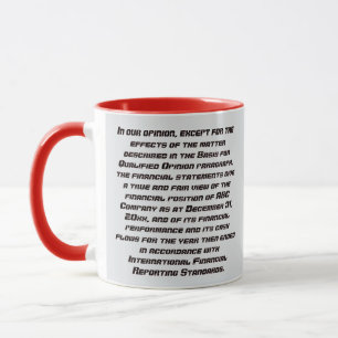 "Qualifizierte Rechnungsprüfungs-Meinung " Tasse