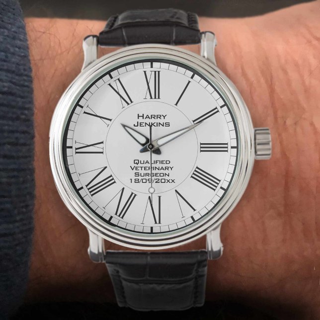 Qualifizierter Tierarzt mit Datum Armbanduhr (Von Creator hochgeladen)