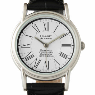 Qualifizierter Tierarzt mit Datum Überwachung Armbanduhr