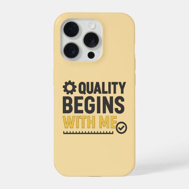 Qualität beginnt bei mir Positive Arbeitsplatzkult iPhone Hülle (Rückseite)