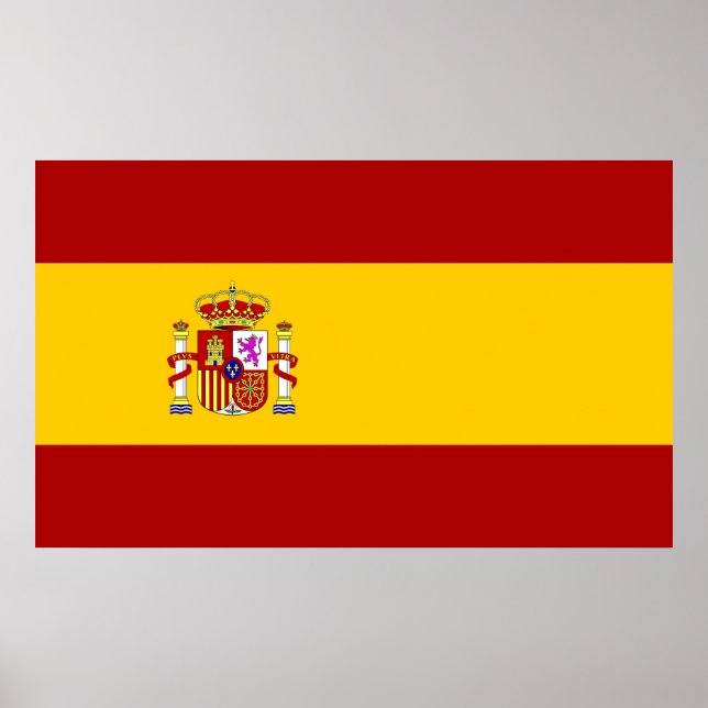 Qualität der Flagge Spaniens Poster (Vorne)