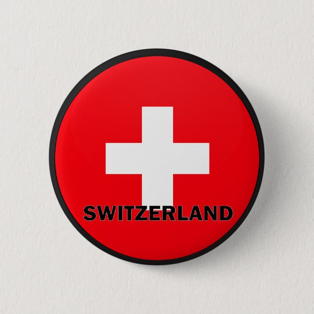 Qualität der Schweiz Roundel Flagge Button (Vorderseite)