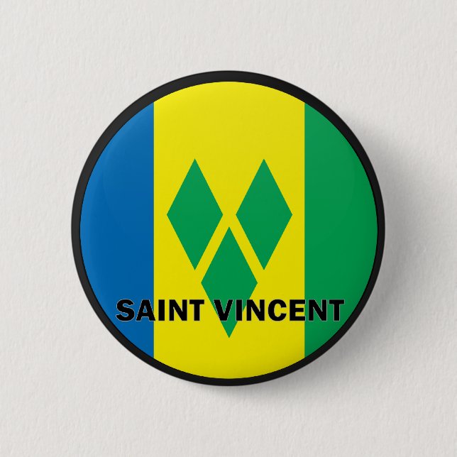 Qualität Heiligen Vincents Roundel Flagge Button (Vorderseite)