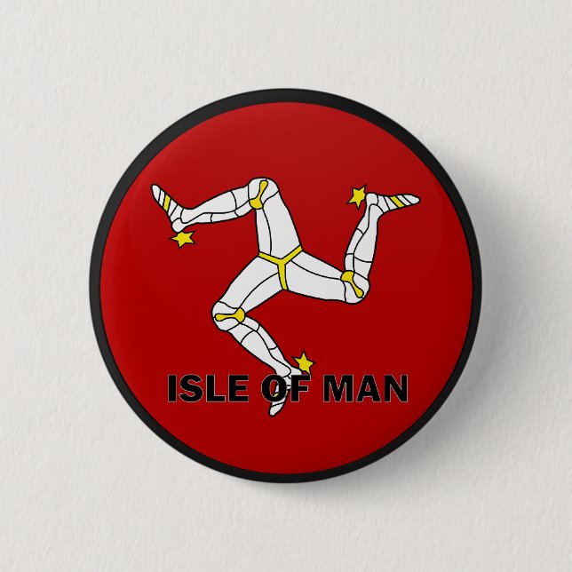 Qualität Isle of Mans Roundel Flagge Button (Vorderseite)