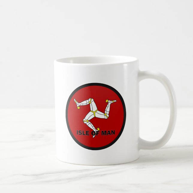 Qualität Isle of Mans Roundel Flagge Kaffeetasse (Rechts)
