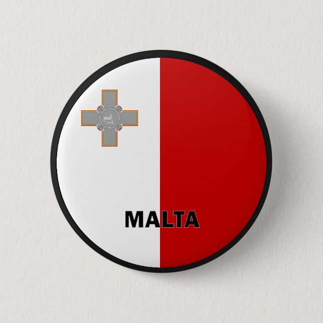 Qualität Maltas Roundel Flagge Button (Vorderseite)