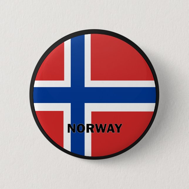 Qualität Norwegens Roundel Flagge Button (Vorderseite)