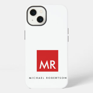 Qualität Rot Weiß Monogramm Elegant Einzigartig iPhone 13 Hülle