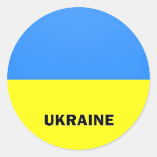 Qualität Ukraine Roundel Flagge Runder Aufkleber