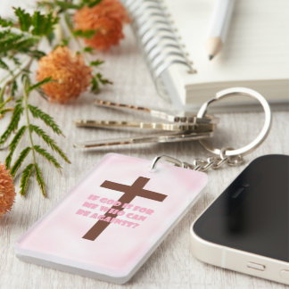 Qualitative christliche rosa Schlüsselanhänger