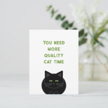 Qualitäts-Katzenzeit (schwarze Katze)