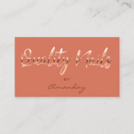 Qualitäts-Nails Script QR Code Logo-Kupfer Orange Visitenkarte