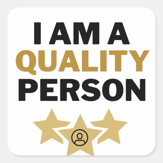 Qualitätsaufkleber Quadratischer Aufkleber (Vorderseite)