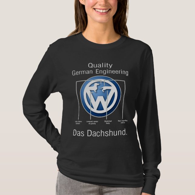 Qualitätsdeutsches Engineering Das Dackel Dackel T-Shirt (Vorderseite)
