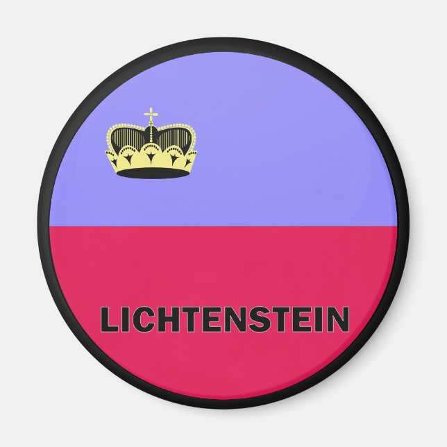 Qualitätsflagge Lichtenstein Roundel Magnet (Vorne)