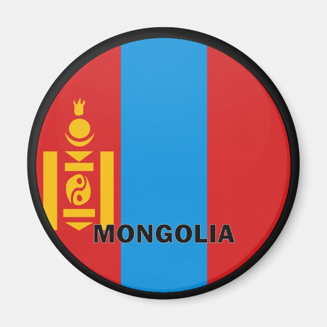 Qualitätsflagge Mongolia Roundel Magnet (Vorne)