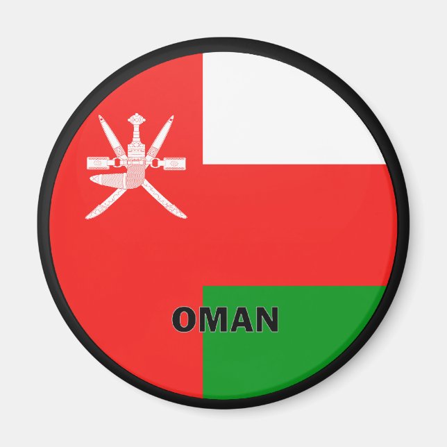 Qualitätsflagge Oman Roundel Magnet (Vorne)